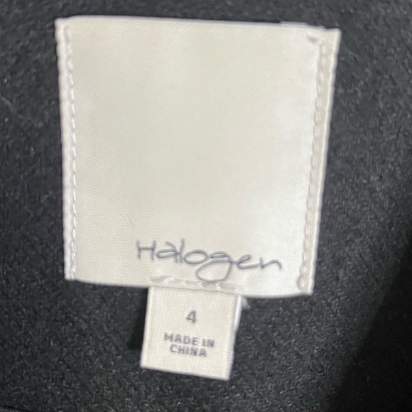 Halogen Black Ruffle Blazer Wool Tailored Classic Buttons Lined Work Event Coat - Picture 2 of 11